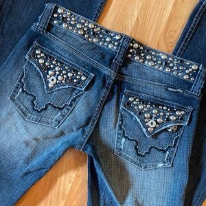 Studded flared miss me jeans